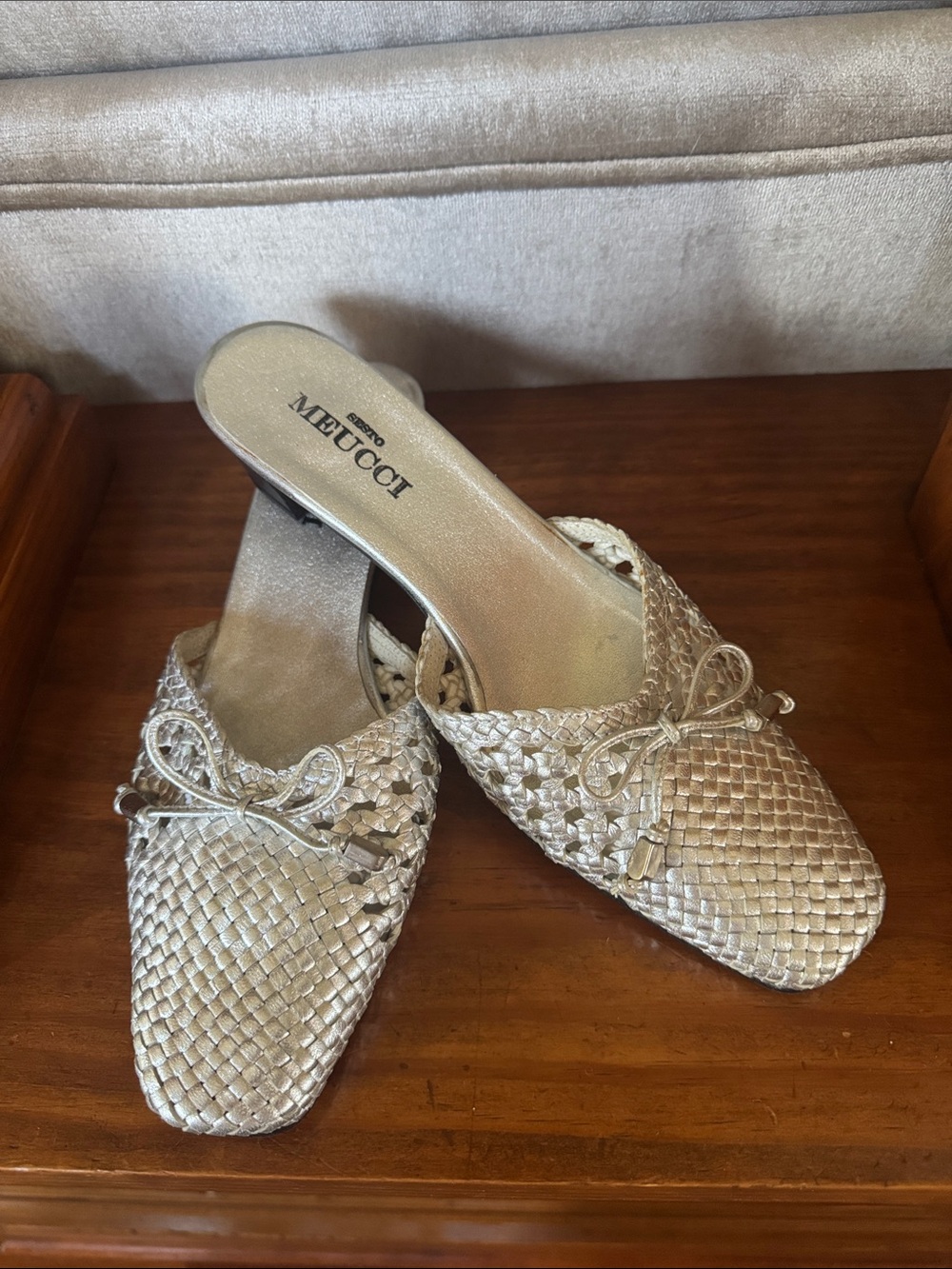 Sesto Meucci Lavern Woven Leather Slide/Mule Size 8 1/2M